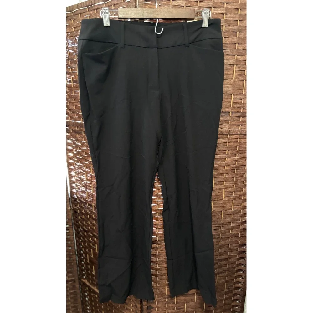 Time and Tru Women Black Trouser Pants 12 P Mid-Rise Bootcut Work‎ Casual